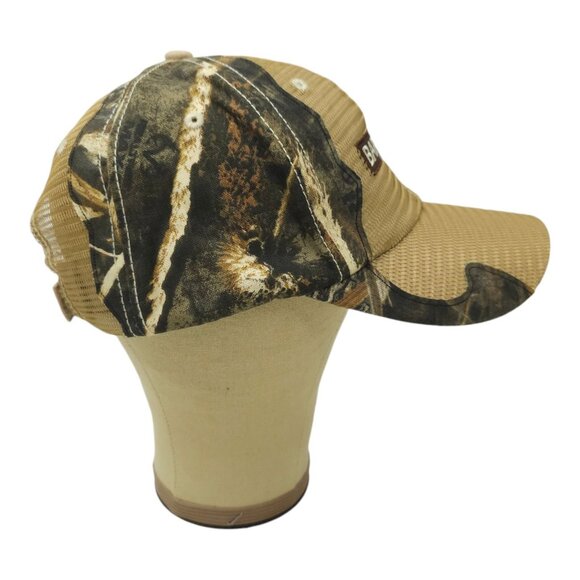 Barnhart Mesh Strapback Cap Tan Camo Curved Brim Hunter Trucker Baseball Hat - Picture 11 of 13